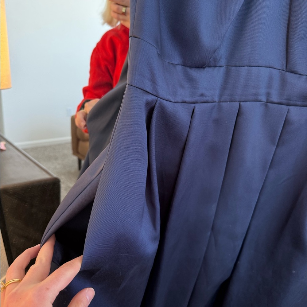 Eliza J Navy Satin Maxi Dress - Picture 9 of 10
